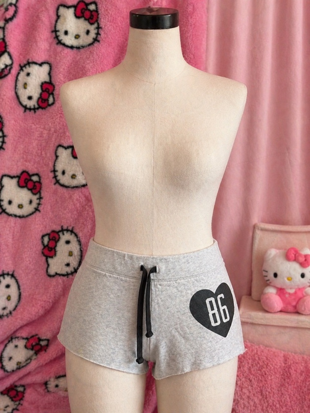 Victoria’s Secret PINK Lounge Shorts Y2K 2012 Oversized Medium Raw Hem